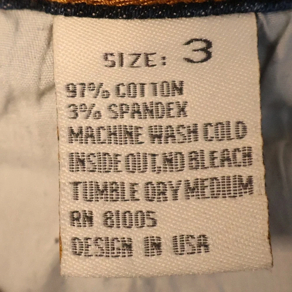 LA‎ Idol USA Y2K Denim Bermuda Shorts Womens Size 3 Jorts Embroidered Indie